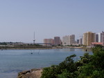 North of our village base, is a very long strip of land called La Manga that separates the Med from an inland sea called Mar Menor.  All along this strip are zillions of apartment buildings, hotels and restaurants.  This photos hows near the end of the strip and gives a good idea what the apartment buildings are like.