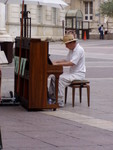 Near the main square on the way back to our hotel was this piano player, busking. Very entertaining!