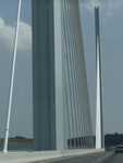 One of the many photos we took while driving over the bridge, the car on the right shows just how large the structure is.