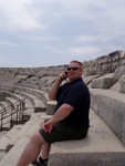 We all wanted to see the roman amphitheatre at Nimes, here's Rod being talked to death all about the history of the building....