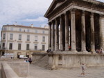 We bought a combo ticket that allowed us entry to this rather strange roman building, the Maison Carree which formed part of a much larger structure and was used as a temple to roman gods.  Inside we saw a 3D movie which was really rather good, looking down the point of a sword etc!