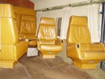 Another shot of the plush interior, the equivalent of the limo.  Probably for wealthy business executives or politicians??