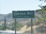 Carson Hill was another blink-and-you'll-miss-it town, I think this one didn't have a main street just a collection of houses. Behind the sign is a rather large quarry.