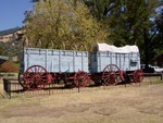 The major towns were served by freight companies that operated mule driven wagons like this one. They would be drawn by 6 or 8 mules. It was a week round trip to the nearest big centre.