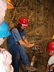 Here we are deep in the bowels of Sutter Gold Mine on tour. We can't remember his name but he was a real character! Sorry, no pic of us in our hardhats, Rod wouldn't have it...!