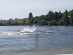 I guess this is why they call it Extreme I've never seen this done on a jet ski. This guy did a hand stand on his jet ski after launching it in the air. He was from Australia that says it all...