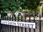 On Saint Johns Street is this courtyard.  Cambridge is very walker-friendly we found.  Except for very uneven footpaths, you do have to watch your step!