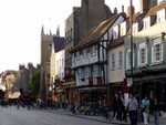 There are some interesting collections of buildings in Cambridge, much the same as other very old towns and cities in the UK.  This is a view of Bridge street.