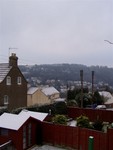 View of the recent snow from our spare brm window.  We had some more but is mostly melted, pretty but cold!