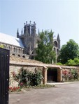 Ely is a small city about 15 miles from Cambridge and in its centre, has this humungous cathedral.  This view is taken from the Bishops House garden next door.