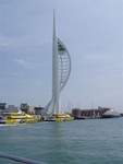 Spinnaker Tower from the side...  and a couple of catamaran hull ferries thrown in for good measure!