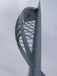 Portsmouth's Spinnaker Tower, it was supposed to be completed for the Millenium but wasn't.  It's 170 metres high and when finished will have viewing platforms near the top for a great view of the harbour area.