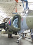 A view of the single turbine of the Harrier Jump Jet.  It was fascinating to see one up close, this is the sort of jet that can 'hover'.