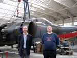 Boys with Toys!  We visited the Imperial War Museum at Duxford near where we live with our friend Tim.  Here's the boys in front of a Harrier Jump Jet which is undergoing restoration.