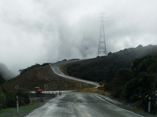 It was very misty in this part of the journey, this shows it very well.  The main road continues over to the left of the photo, the road going uphill leads to a lookout overlooking the Aquaduct and Bridge in the above photos.