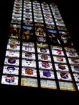 We ventured into an old church across the road from Parc Egmont and saw this lovely stained glass window featuring family crests.  Impressive!