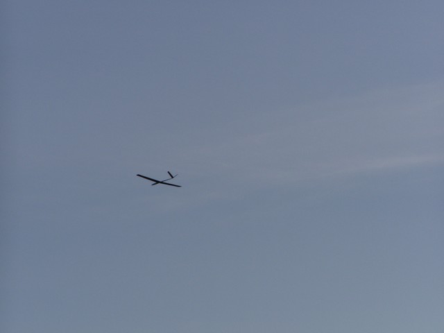 The evening we were at Coaley Peak, a model glider was in the air.  You had to keep an eye on it, you couldn't hear it at all just like a full size glider!