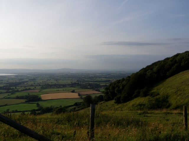 The photos on this page are all taken in the evening in mid Summer, July 04.  This is a northerly view from Coaley Peak not far from where we live.  The river is the Severn.