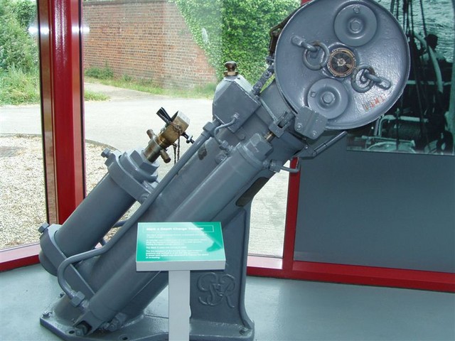 Next to the torpedo room was this depth-charge thrower, presumably it was mounted on the deck of a Navy ship.