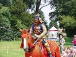 They also had a display of Samurai Horseback Archery which was impressive.  Here is one of the riders getting ready for the display.