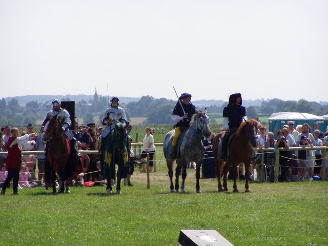 The knights had squires to fetch their weapons etc, and here are the four riders for the Jousting display.