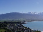 Kaikoura township from the lookout.