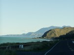 A coastal stretch of State Highway 1 between Blenheim and Christchurch, NZ.