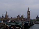 England's Parliament buildings taken from afar on the other side of the Thames.