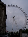 London Eye from the back, not too far from Waterloo station our destination to catch the Eurostar train to Paris.