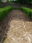 This is the pathway leading into the entrance of the hall, all the stones and the wooden inserts are original.  They have stood the test of time very well!