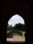 This photo is looking out from the original entranceway to the hall.