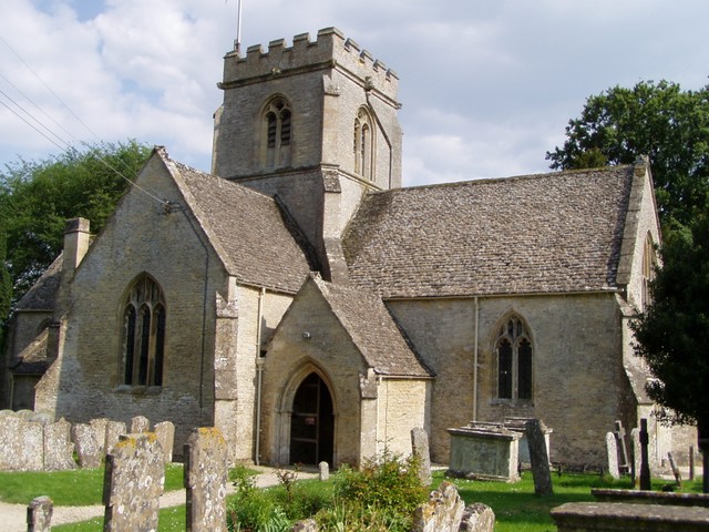 This is the church at Minster Lovell, surrounded by gravestones so old you can't read the inscription anymore! 