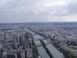 Paris city view from the top, a nice view of the Seine.