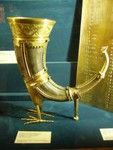 A drinking cup from the Middle Ages.  Fashion was a bit different then....!