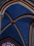 One of the ceilings inside the Notre Dame, is has gold painted stars.  If you can bear the wait, download the full sized picture to see them properly.