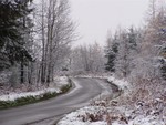 Snowy countryside near the village of Shelve.