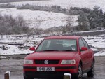 Our car near the snow!!