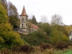 This is a photo of a church you can see from the front entrance it is up on the main road.  One of Karen's workmates was married there and she lives just up the hill from work.