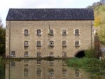 This is a side view of the building we work in.  If you look closely you might be able to see Karen working on that floor (the one in the middle). 